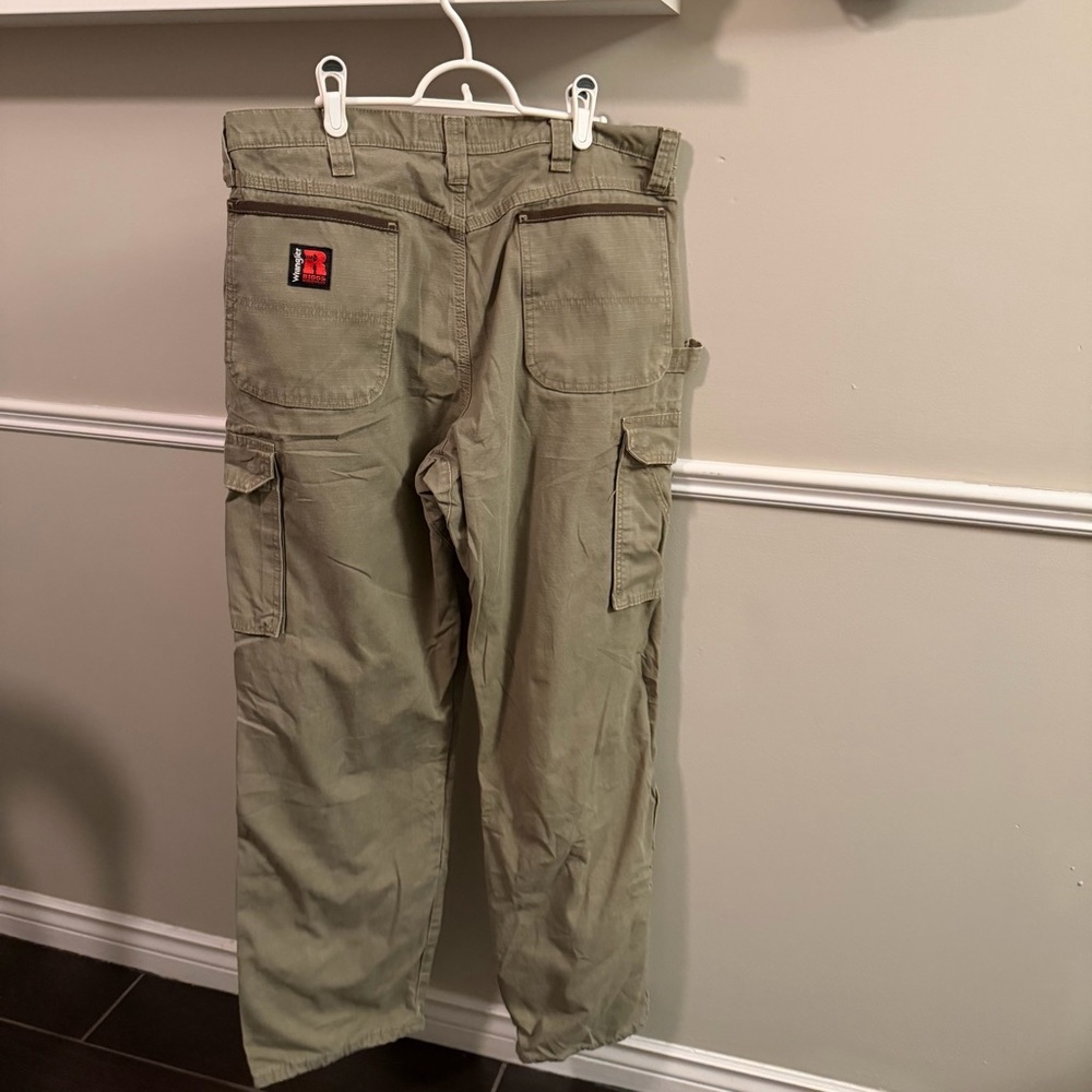 Wrangler Riggs Workwear Flannel Lined Cargo Pants Men’s 36x34 Khakis - Picture 2 of 7